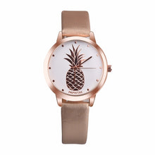 Load image into Gallery viewer, Style Quartz Women Watch Top Fashion Womens Pineapple Faux Leather Analog Quartz Watch With Crystals Clocks Women
