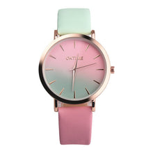 Load image into Gallery viewer, Fashion Ladies Women Wrist Watches Rainbow Pattern PU Leather Quartz Woman Watches Reloj Mujer Simple Leather Watch Bracelets
