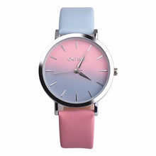 Load image into Gallery viewer, Fashion Ladies Women Wrist Watches Rainbow Pattern PU Leather Quartz Woman Watches Reloj Mujer Simple Leather Watch Bracelets
