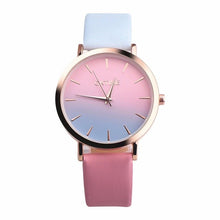 Load image into Gallery viewer, Fashion Ladies Women Wrist Watches Rainbow Pattern PU Leather Quartz Woman Watches Reloj Mujer Simple Leather Watch Bracelets
