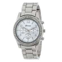 Load image into Gallery viewer, Watch Digital Alarm Faux Chronograph Plated Classic Faux Chronograph Quartz Classic Round Ladies Women Crystals Watch
