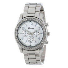 Load image into Gallery viewer, Watch Digital Alarm Faux Chronograph Plated Classic Faux Chronograph Quartz Classic Round Ladies Women Crystals Watch
