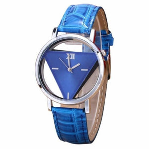 2019 New Design Mens Womens Unique Hollowed-out Triangular Dial Black Fashion Watch Orologio reloj mujer Horloges Uhren xfcs