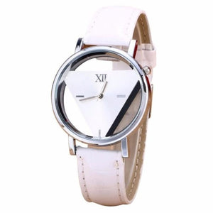 2019 New Design Mens Womens Unique Hollowed-out Triangular Dial Black Fashion Watch Orologio reloj mujer Horloges Uhren xfcs