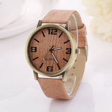 Load image into Gallery viewer, Watch Digital Alarm Faux Chronograph Plated Classic Vintage Wood Grain Watches Fashion Women Quartz Watch Wristwatch Gift
