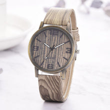 Load image into Gallery viewer, Watch Digital Alarm Faux Chronograph Plated Classic Vintage Wood Grain Watches Fashion Women Quartz Watch Wristwatch Gift
