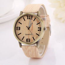 Load image into Gallery viewer, Watch Digital Alarm Faux Chronograph Plated Classic Vintage Wood Grain Watches Fashion Women Quartz Watch Wristwatch Gift
