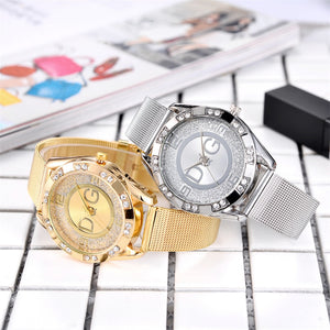 Women Dress Watches Stainless Steel Exquisite Watch Women Rhinestone Luxury Casual Quartz Watch Relojes Mujer 2019 New Arrivals