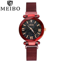 Load image into Gallery viewer, CCQ Brand Watch Luxury Fashion Casual Watches MEIBO Quartz Stainless Steel Band Magnet Buckle Starry Sky Analog Wrist Watch 20*
