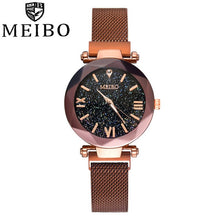 Load image into Gallery viewer, CCQ Brand Watch Luxury Fashion Casual Watches MEIBO Quartz Stainless Steel Band Magnet Buckle Starry Sky Analog Wrist Watch 20*
