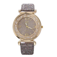 Load image into Gallery viewer, Luxury women watches leather watchband Fashion Crystal Rhinestone stainless steel quartz wristwatches ladies dress clock relogio
