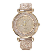 Load image into Gallery viewer, Luxury women watches leather watchband Fashion Crystal Rhinestone stainless steel quartz wristwatches ladies dress clock relogio
