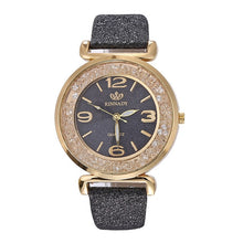 Load image into Gallery viewer, Luxury women watches leather watchband Fashion Crystal Rhinestone stainless steel quartz wristwatches ladies dress clock relogio
