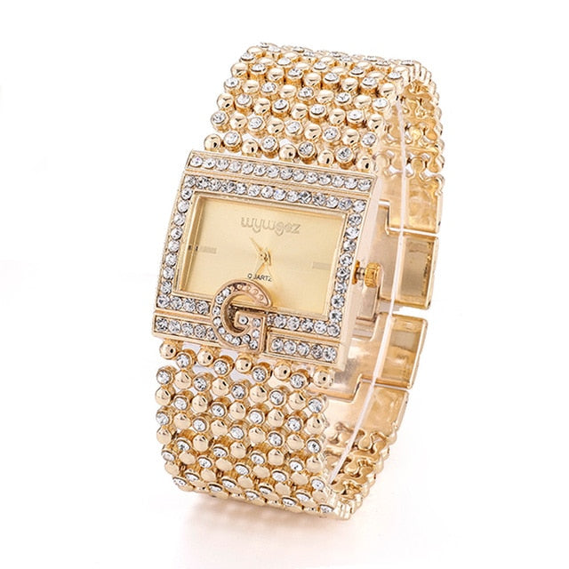2019  Watches  Brand Luxury Casual Women Round Full Diamond Bracelet Watch Analog Quartz Movement Wrist Watch dropshipping