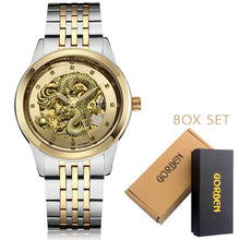 Load image into Gallery viewer, Luxury Dragon Skeleton Automatic Mechanical Watches For Men Wrist Watch Stainless Steel Strap Gold Clock Waterproof Mens relogio

