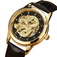 Load image into Gallery viewer, Luxury Dragon Skeleton Automatic Mechanical Watches For Men Wrist Watch Stainless Steel Strap Gold Clock Waterproof Mens relogio
