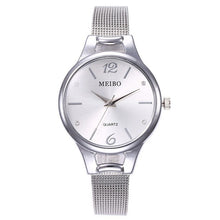 Load image into Gallery viewer, MEIBO  Women Watches  reloj mujer Fashion Silver Ladies  Watch  Woman Stainless Steel 2018 Casual  Wristwatch  18SEP26
