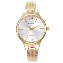 Load image into Gallery viewer, MEIBO  Women Watches  reloj mujer Fashion Silver Ladies  Watch  Woman Stainless Steel 2018 Casual  Wristwatch  18SEP26
