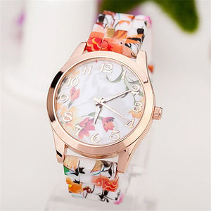 2019 Causal Best-Selling Women Girl Watches The Latest Fashion Korea Style Printed Flower Quartz Wrist Watches Relogio Feminino